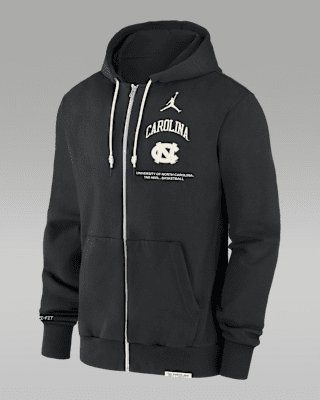 Sudadera con gorro universitaria marca Jordan Dri FIT de cierre completo para hombre North Carolina Tar Heels On Court Basketball. Nike